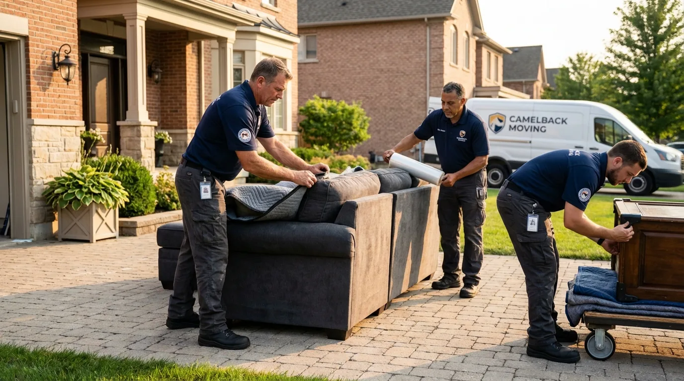 Large estate moving crew wrapping furniture in Healdsburg, CA